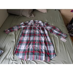 NWT Lanz of Salzburg Holiday Plaid Flannel Nightshirt size S